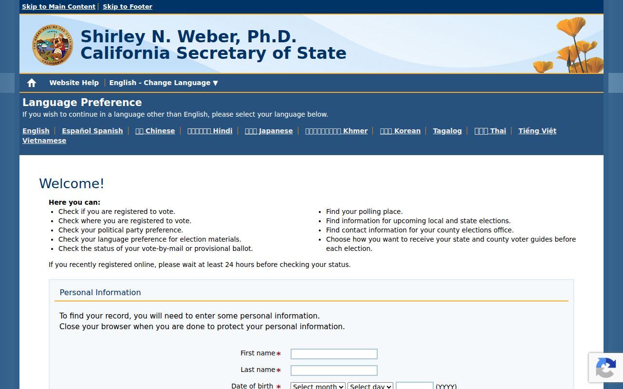 Roseville residents directory California voter status lookup