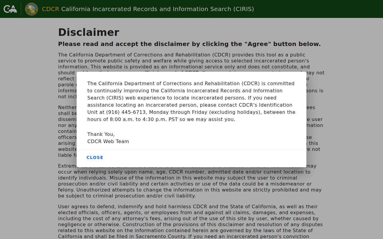 Roseville resident lookup California incarcerated person locator